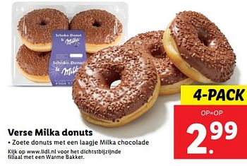 Aanbiedingen Verse milka donuts - Milka - Geldig van 20/02/2023 tot 26/02/2023 bij Lidl