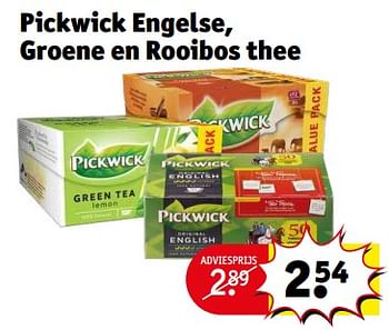 Aanbiedingen Pickwick engelse, groene en rooibos thee - Pickwick - Geldig van 21/02/2023 tot 26/02/2023 bij Kruidvat