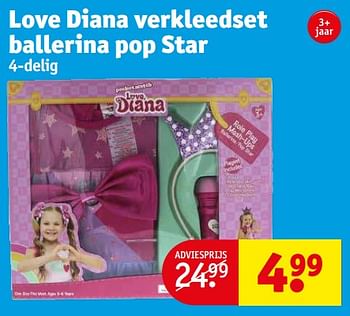 Aanbiedingen Love diana verkleedset ballerina pop star - Huismerk - Kruidvat - Geldig van 21/02/2023 tot 26/02/2023 bij Kruidvat