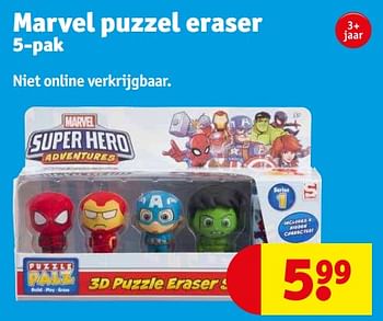 Aanbiedingen Marvel puzzel eraser - Marvel - Geldig van 21/02/2023 tot 26/02/2023 bij Kruidvat