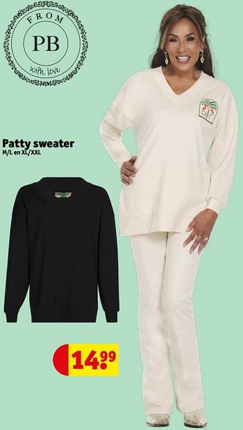 Aanbiedingen Patty sweater - Huismerk - Kruidvat - Geldig van 21/02/2023 tot 26/02/2023 bij Kruidvat