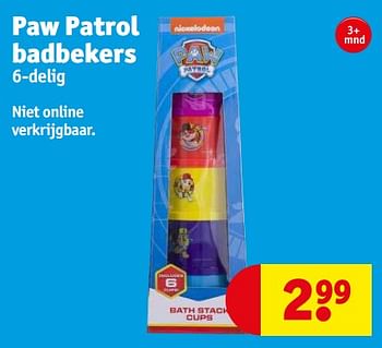 Aanbiedingen Paw patrol badbekers - PAW  PATROL - Geldig van 21/02/2023 tot 26/02/2023 bij Kruidvat