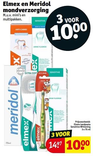Aanbiedingen Elmex tandpasta sensitive whitening - Elmex - Geldig van 21/02/2023 tot 26/02/2023 bij Kruidvat