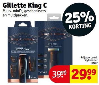 Aanbiedingen Gillette king c stylemaster razor - Gillette - Geldig van 21/02/2023 tot 26/02/2023 bij Kruidvat