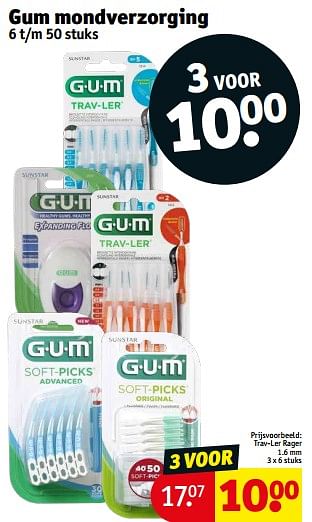 Aanbiedingen Gum mondverzorging trav-ler rager - GUM - Geldig van 21/02/2023 tot 26/02/2023 bij Kruidvat