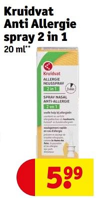 Aanbiedingen Kruidvat anti allergie spray 2 in 1 - Huismerk - Kruidvat - Geldig van 21/02/2023 tot 26/02/2023 bij Kruidvat