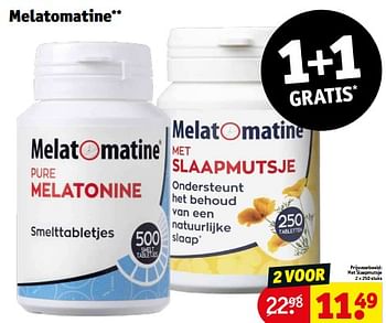 Aanbiedingen Melatomatine met slaapmutsje - Huismerk - Kruidvat - Geldig van 21/02/2023 tot 26/02/2023 bij Kruidvat