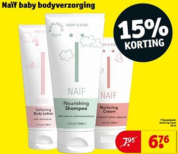 Aanbiedingen Nurtering cream - Naif - Geldig van 21/02/2023 tot 26/02/2023 bij Kruidvat