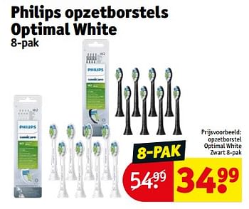 Aanbiedingen Opzetborstel optimal white zwart - Philips - Geldig van 21/02/2023 tot 26/02/2023 bij Kruidvat