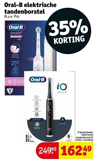 Aanbiedingen Oral-b elektrische tandenborstel io smile + navulling - Oral-B - Geldig van 21/02/2023 tot 26/02/2023 bij Kruidvat