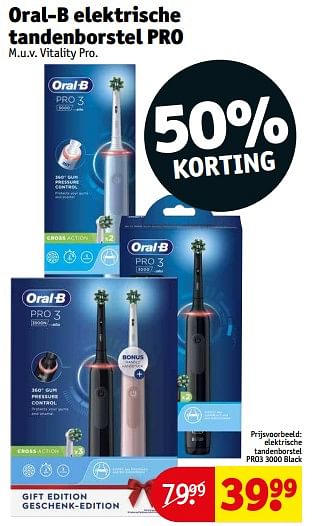 Aanbiedingen Oral-b elektrische tandenborstel pro3 3000 black - Oral-B - Geldig van 21/02/2023 tot 26/02/2023 bij Kruidvat