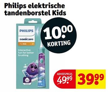 Aanbiedingen Philips elektrische tandenborstel kids - Philips - Geldig van 21/02/2023 tot 26/02/2023 bij Kruidvat