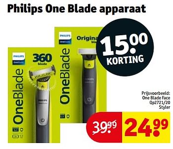 Aanbiedingen Philips one blade face qp2721-20 styler - Philips - Geldig van 21/02/2023 tot 26/02/2023 bij Kruidvat