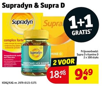Aanbiedingen Supra d vitamine d - Supradyn - Geldig van 21/02/2023 tot 26/02/2023 bij Kruidvat