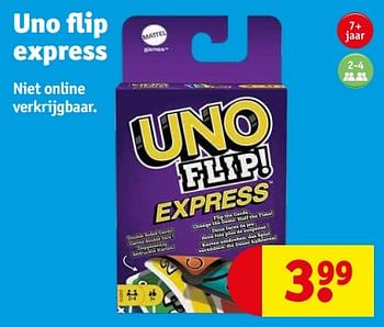Aanbiedingen Uno flip express - Mattel - Geldig van 21/02/2023 tot 26/02/2023 bij Kruidvat