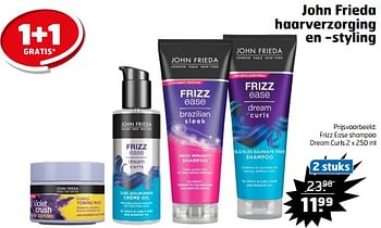 Aanbiedingen Frizz ease shampoo dream curls - John Frieda - Geldig van 21/02/2023 tot 05/03/2023 bij Trekpleister