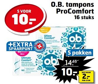 Aanbiedingen O.b. tampons procomfort - OB - Geldig van 21/02/2023 tot 05/03/2023 bij Trekpleister