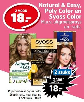 Aanbiedingen Syoss color oleo intense haarkleuring cool bruin - Syoss - Geldig van 21/02/2023 tot 05/03/2023 bij Trekpleister