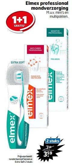 Aanbiedingen Tandenborstel sensitive extra soft - Elmex - Geldig van 21/02/2023 tot 05/03/2023 bij Trekpleister