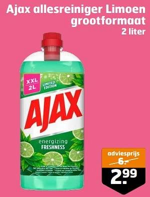 Aanbiedingen Ajax allesreiniger limoen grootformaat - Ajax - Geldig van 21/02/2023 tot 05/03/2023 bij Trekpleister