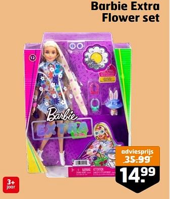 Aanbiedingen Barbie extra flower set - Mattel - Geldig van 21/02/2023 tot 05/03/2023 bij Trekpleister