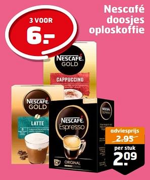 Aanbiedingen Nescafé doosjes oploskoffie - Nescafe - Geldig van 21/02/2023 tot 05/03/2023 bij Trekpleister