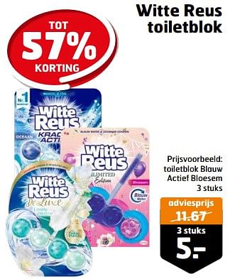 Aanbiedingen Toiletblok blauw actief bloesem - Witte reus - Geldig van 21/02/2023 tot 05/03/2023 bij Trekpleister