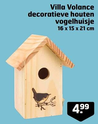 Aanbiedingen Villa volance decoratieve houten vogelhuisje - Villa Volance - Geldig van 21/02/2023 tot 05/03/2023 bij Trekpleister