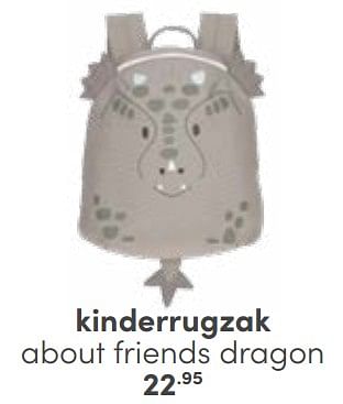 Aanbiedingen Kinderrugzak about friends dragon - Huismerk - Baby &amp; Tiener Megastore - Geldig van 26/02/2023 tot 11/03/2023 bij Baby & Tiener Megastore