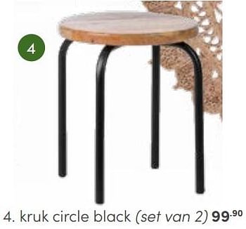 Aanbiedingen Kruk circle black set van 2 - Huismerk - Baby &amp; Tiener Megastore - Geldig van 26/02/2023 tot 11/03/2023 bij Baby & Tiener Megastore