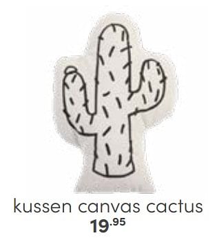 Aanbiedingen Kussen canvas cactus - Huismerk - Baby &amp; Tiener Megastore - Geldig van 26/02/2023 tot 11/03/2023 bij Baby & Tiener Megastore