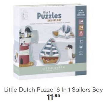 Aanbiedingen Little dutch puzzel 6 in 1 sailors bay - Little Dutch - Geldig van 26/02/2023 tot 11/03/2023 bij Baby & Tiener Megastore