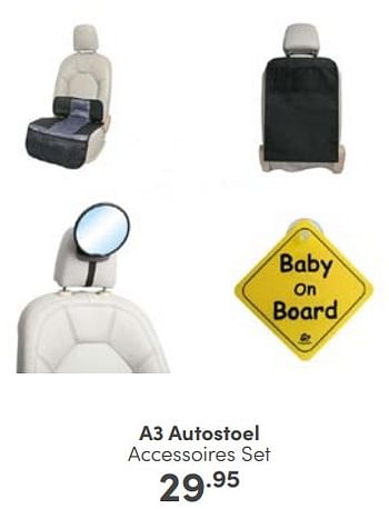 Aanbiedingen A3 autostoel accessoires set - A3 Baby &amp; Kids - Geldig van 26/02/2023 tot 04/03/2023 bij Baby & Tiener Megastore