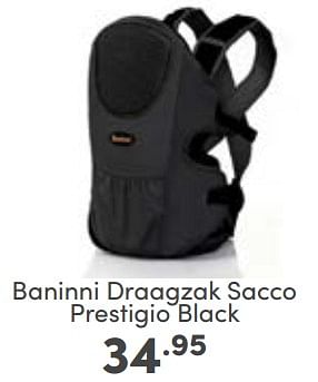 Aanbiedingen Baninni draagzak sacco prestigio black - Baninni - Geldig van 26/02/2023 tot 04/03/2023 bij Baby & Tiener Megastore