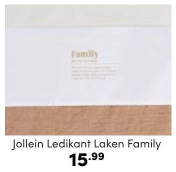 Aanbiedingen Jollein ledikant laken family - Jollein - Geldig van 26/02/2023 tot 04/03/2023 bij Baby & Tiener Megastore