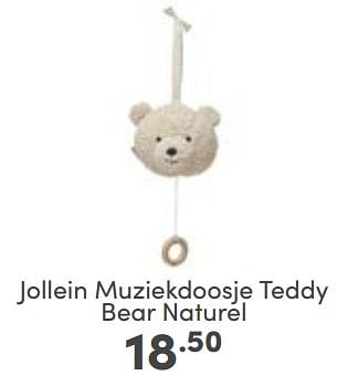 Aanbiedingen Jollein muziekdoosje teddy bear naturel - Jollein - Geldig van 26/02/2023 tot 04/03/2023 bij Baby & Tiener Megastore