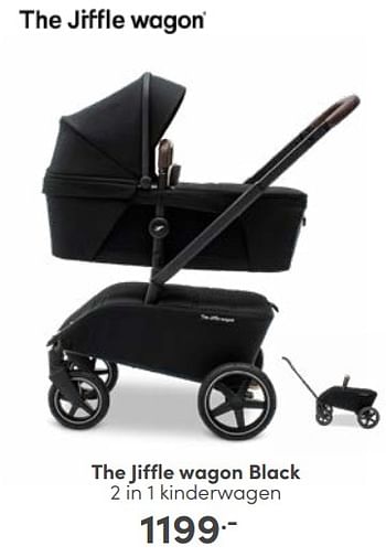 Aanbiedingen The jiffle wagon black 2 in 1 kinderwagen - The jiffle - Geldig van 26/02/2023 tot 04/03/2023 bij Baby & Tiener Megastore