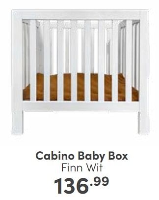 Aanbiedingen Cabino baby box finn wit - Cabino - Geldig van 26/02/2023 tot 04/03/2023 bij Baby & Tiener Megastore