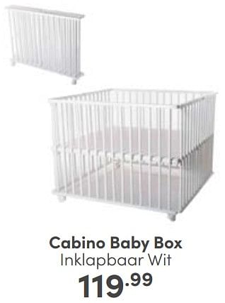 Aanbiedingen Cabino baby box inklapbaar wit - Cabino - Geldig van 26/02/2023 tot 04/03/2023 bij Baby & Tiener Megastore