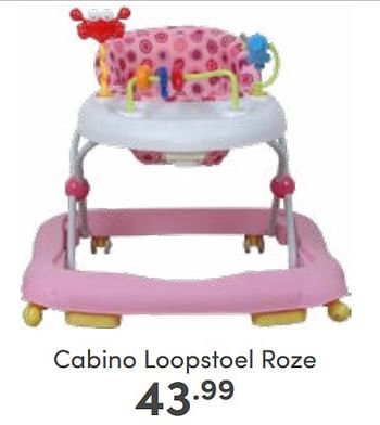 Aanbiedingen Cabino loopstoel roze - Cabino - Geldig van 26/02/2023 tot 04/03/2023 bij Baby & Tiener Megastore