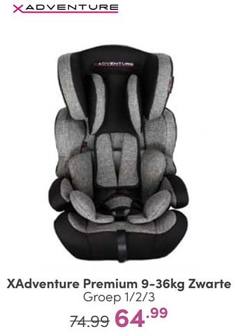 Aanbiedingen Xadventure premium 9-36kg zwarte - Xadventure - Geldig van 26/02/2023 tot 04/03/2023 bij Baby & Tiener Megastore
