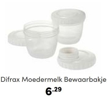 Aanbiedingen Difrax moedermelk bewaarbakje - Difrax - Geldig van 26/02/2023 tot 04/03/2023 bij Baby & Tiener Megastore
