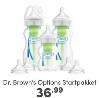 Aanbiedingen Dr. brown’s options startpakket - DrBrown's - Geldig van 26/02/2023 tot 04/03/2023 bij Baby & Tiener Megastore