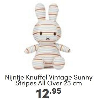 Aanbiedingen Nijntje knuffel vintage sunny stripes all over - Nijntje - Geldig van 26/02/2023 tot 04/03/2023 bij Baby & Tiener Megastore