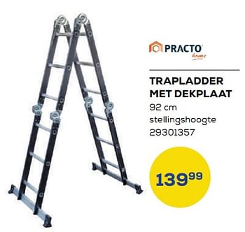 Aanbiedingen Trapladder met dekplaat - Practo - Geldig van 24/02/2023 tot 24/03/2023 bij Supra Bazar