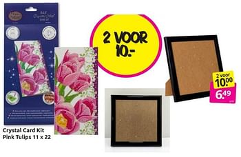 Aanbiedingen Crystal card kit pink tulips - Huismerk - Boekenvoordeel - Geldig van 25/02/2023 tot 05/03/2023 bij Boekenvoordeel