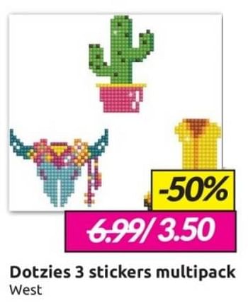 Aanbiedingen Dotzies 3 stickers multipack west - Diamond Dotz - Geldig van 25/02/2023 tot 05/03/2023 bij Boekenvoordeel