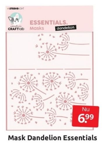 Aanbiedingen Mask dandelion essentials - Huismerk - Boekenvoordeel - Geldig van 25/02/2023 tot 05/03/2023 bij Boekenvoordeel