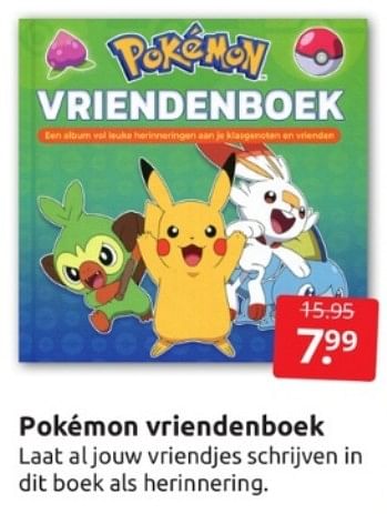 Aanbiedingen Pokémon vriendenboek - Huismerk - Boekenvoordeel - Geldig van 25/02/2023 tot 05/03/2023 bij Boekenvoordeel