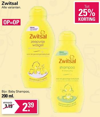 Aanbiedingen Baby shampoo - Zwitsal - Geldig van 20/02/2023 tot 11/03/2023 bij De Online Drogist